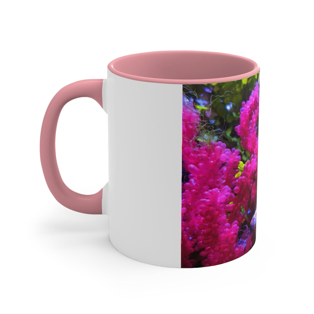 Seahorse Accent Coffee Mug with colorful interior and C-handle, showcasing a vibrant two-tone design.