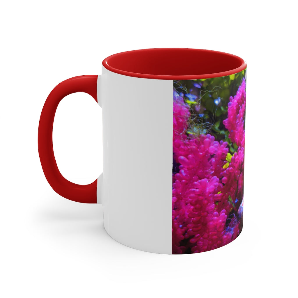 Seahorse Accent Coffee Mug with colorful interior and C-handle, showcasing a vibrant two-tone design.