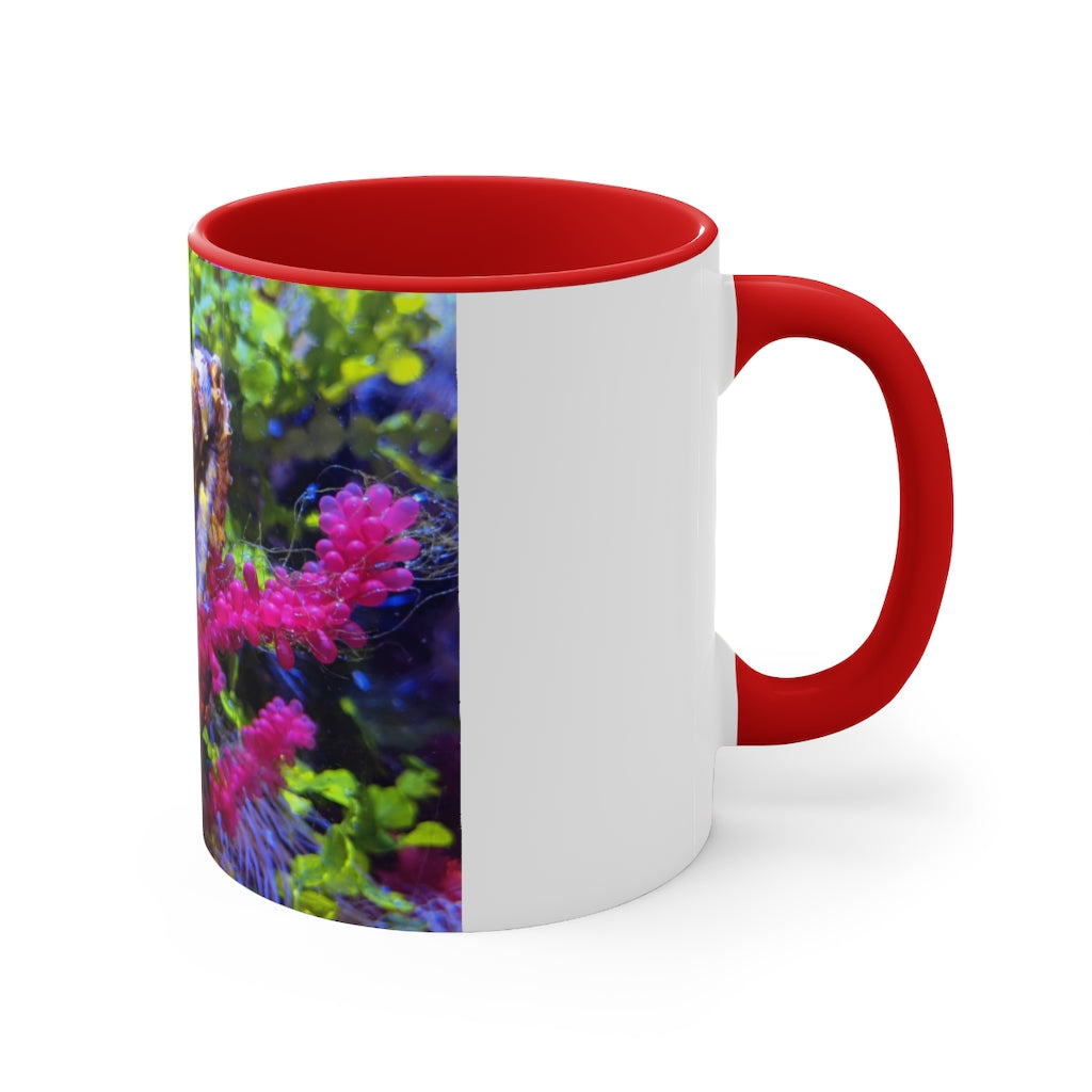 Seahorse Accent Coffee Mug with colorful interior and C-handle, showcasing a vibrant two-tone design.