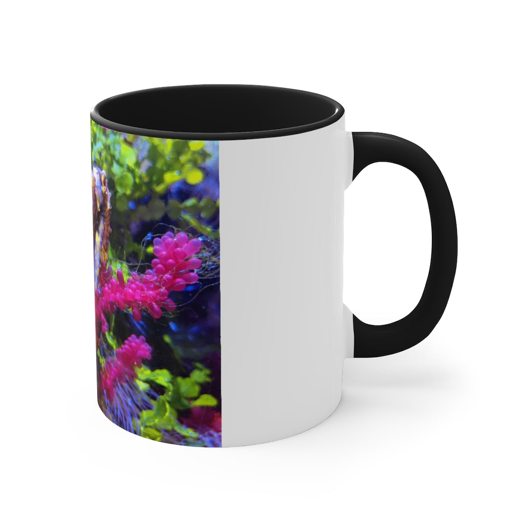 Seahorse Accent Coffee Mug with colorful interior and C-handle, showcasing a vibrant two-tone design.