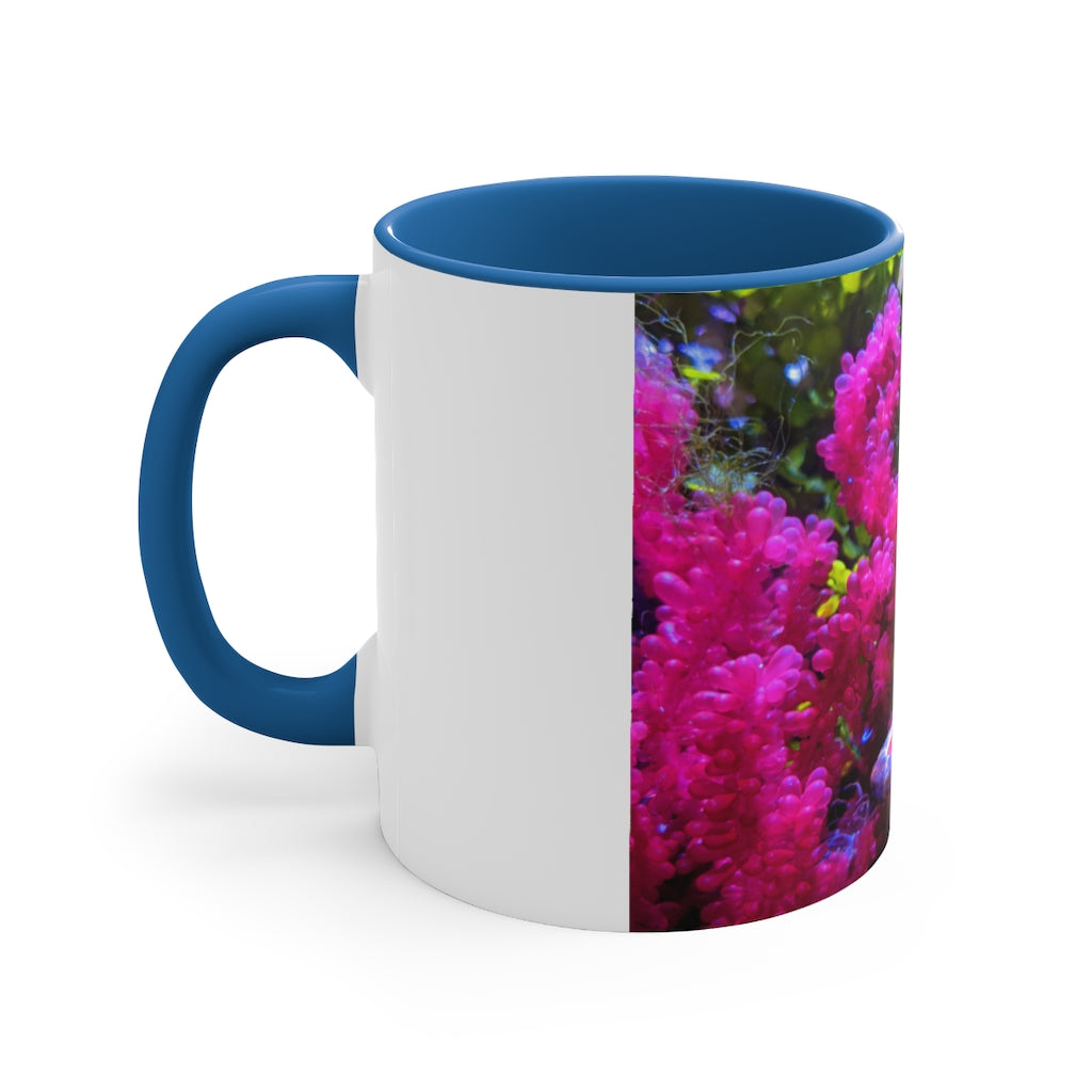 Seahorse Accent Coffee Mug with colorful interior and C-handle, showcasing a vibrant two-tone design.