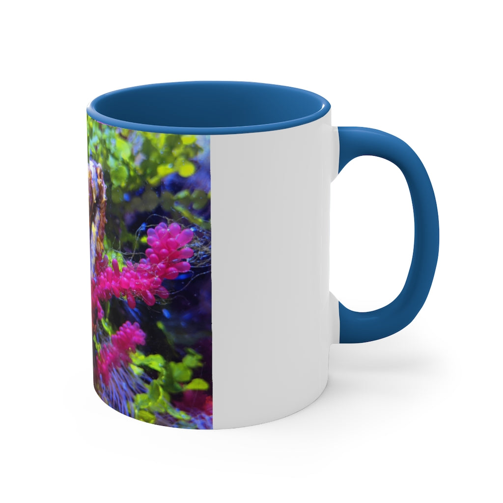 Seahorse Accent Coffee Mug with colorful interior and C-handle, showcasing a vibrant two-tone design.