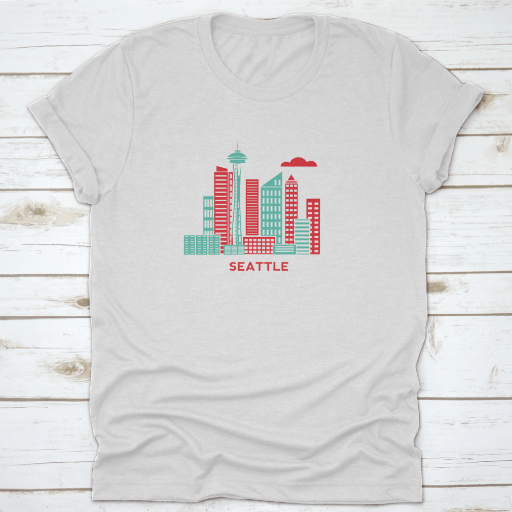 Seattle City Architecture Retro Vector Illustration showcasing the iconic skyline in a vibrant retro style.