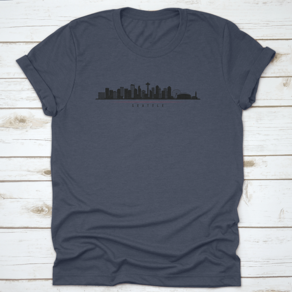Seattle Skyline Horizontal Banner showcasing a black and white silhouette of the city, perfect for home or office decor.