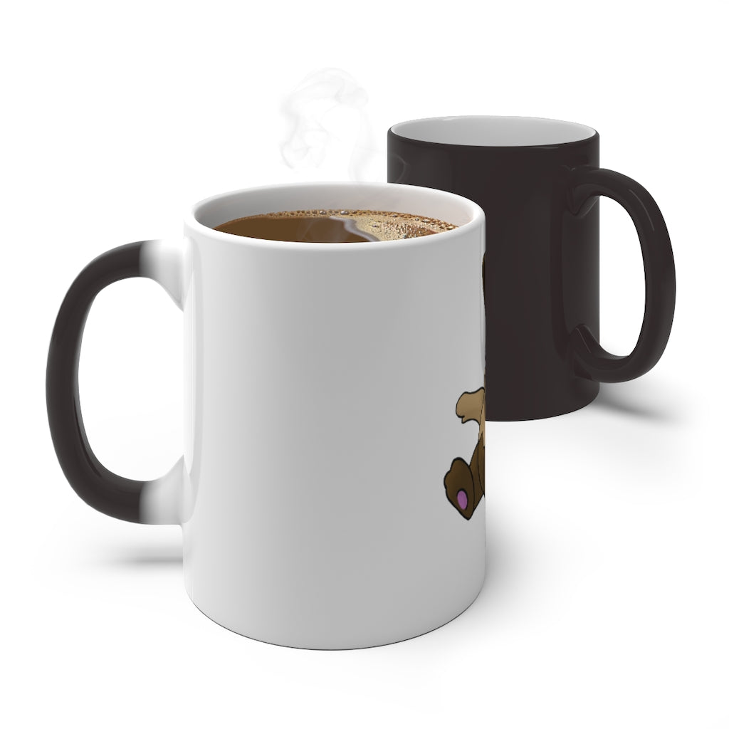 Sentra Color Changing Mug showcasing its vibrant color transformation when filled with hot liquid.