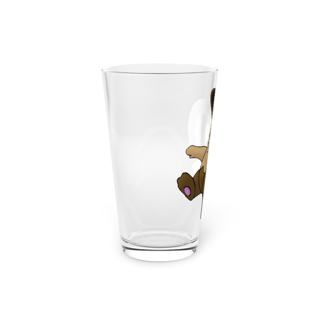 Sentra Pint Glass, 16oz, clear glass with custom design options, perfect for beverages.
