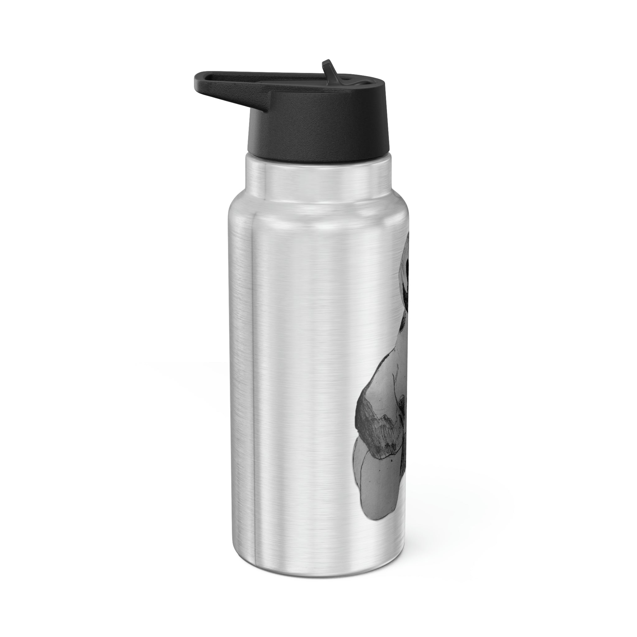 Shamrock Gator Tumbler in stainless steel with a black screw-on cap and plastic straw, showcasing a customizable design.