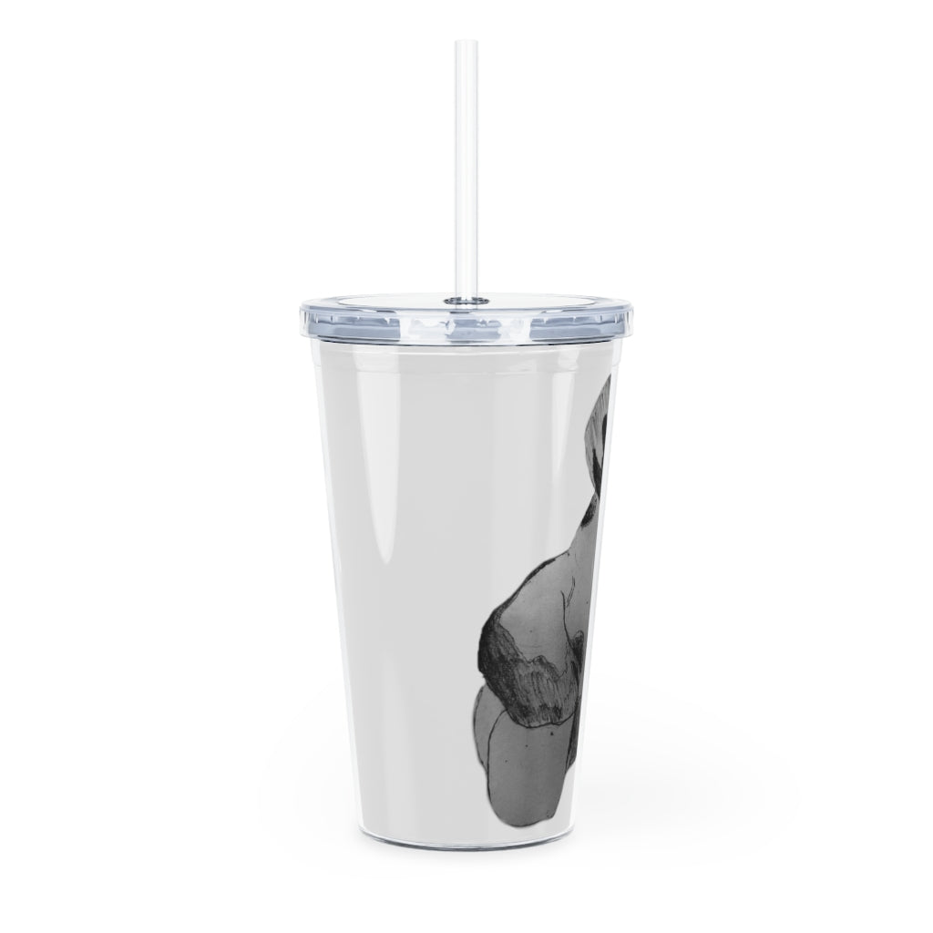 Shamrock Plastic Tumbler with Straw, featuring a customizable design and double wall insulation, perfect for parties and gatherings.