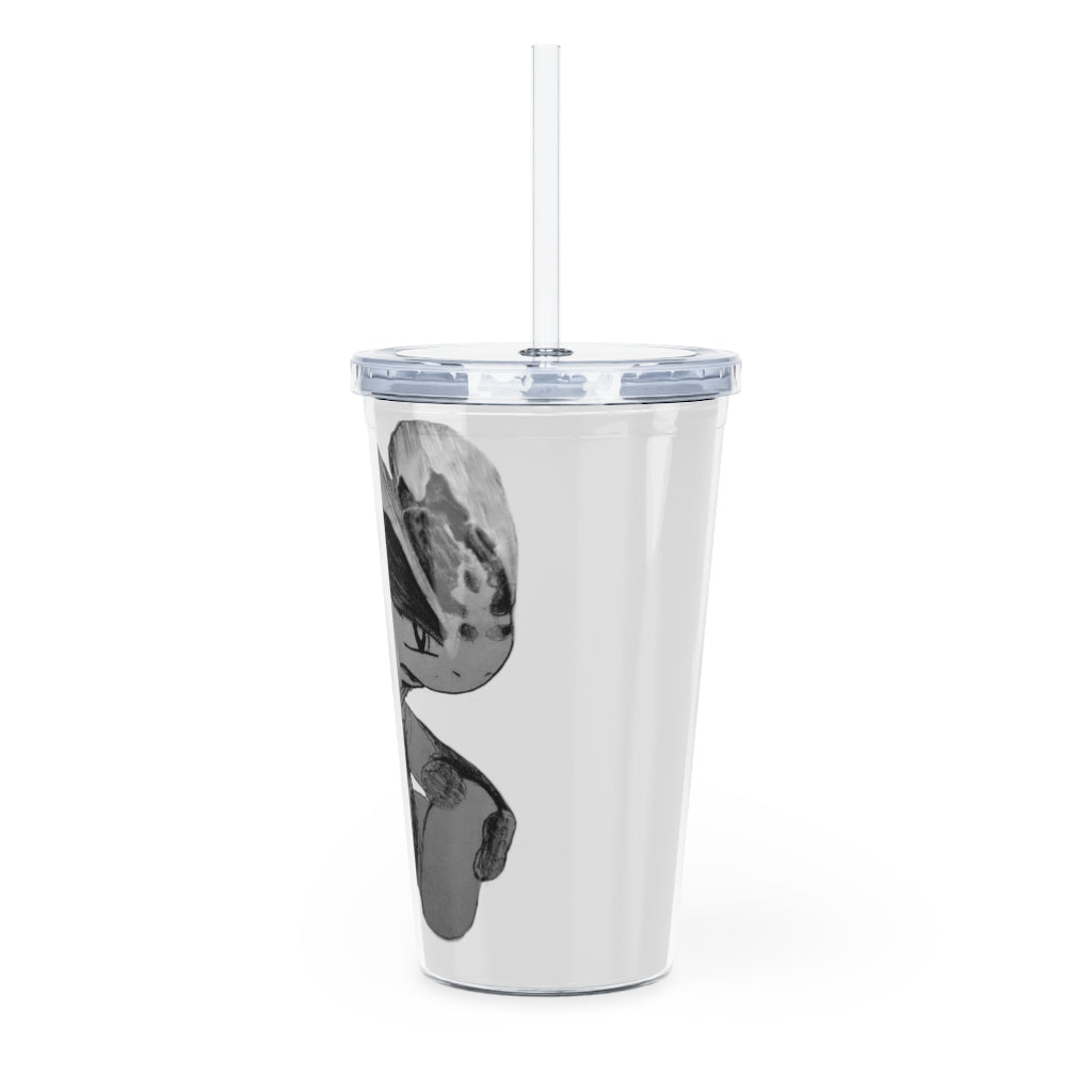 Shamrock Plastic Tumbler with Straw, featuring a customizable design and double wall insulation, perfect for parties and gatherings.