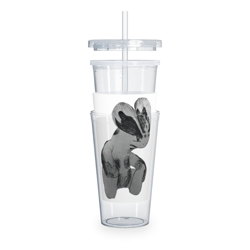 Shamrock Plastic Tumbler with Straw, featuring a customizable design and double wall insulation, perfect for parties and gatherings.