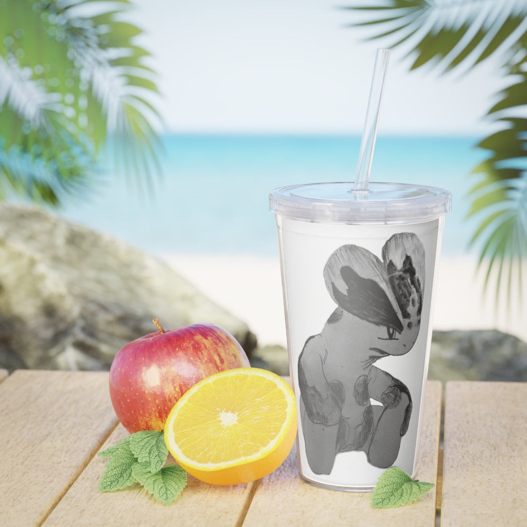 Shamrock Plastic Tumbler with Straw, featuring a customizable design and double wall insulation, perfect for parties and gatherings.