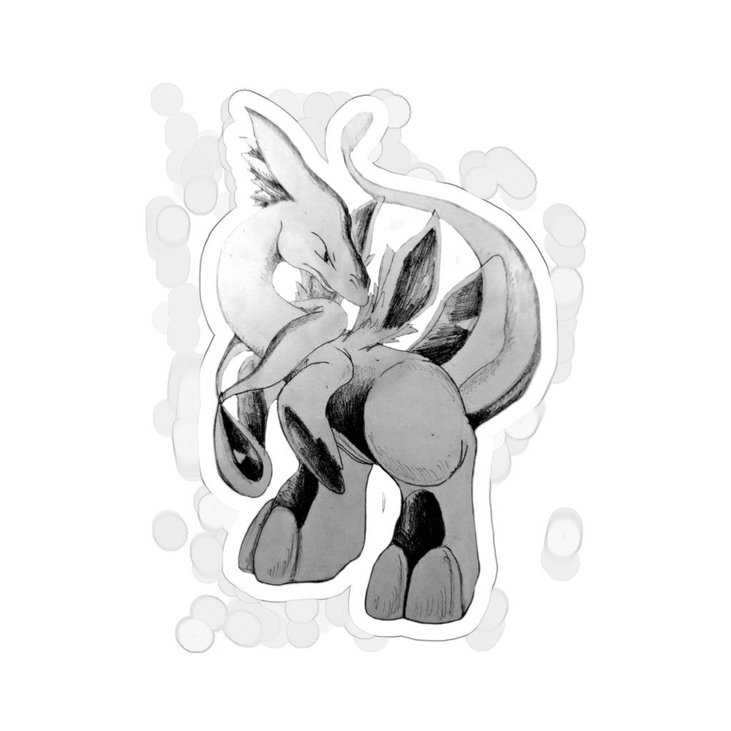 A collection of Shimeru Kiss-Cut Stickers showcasing various custom shapes and sizes on a white background.