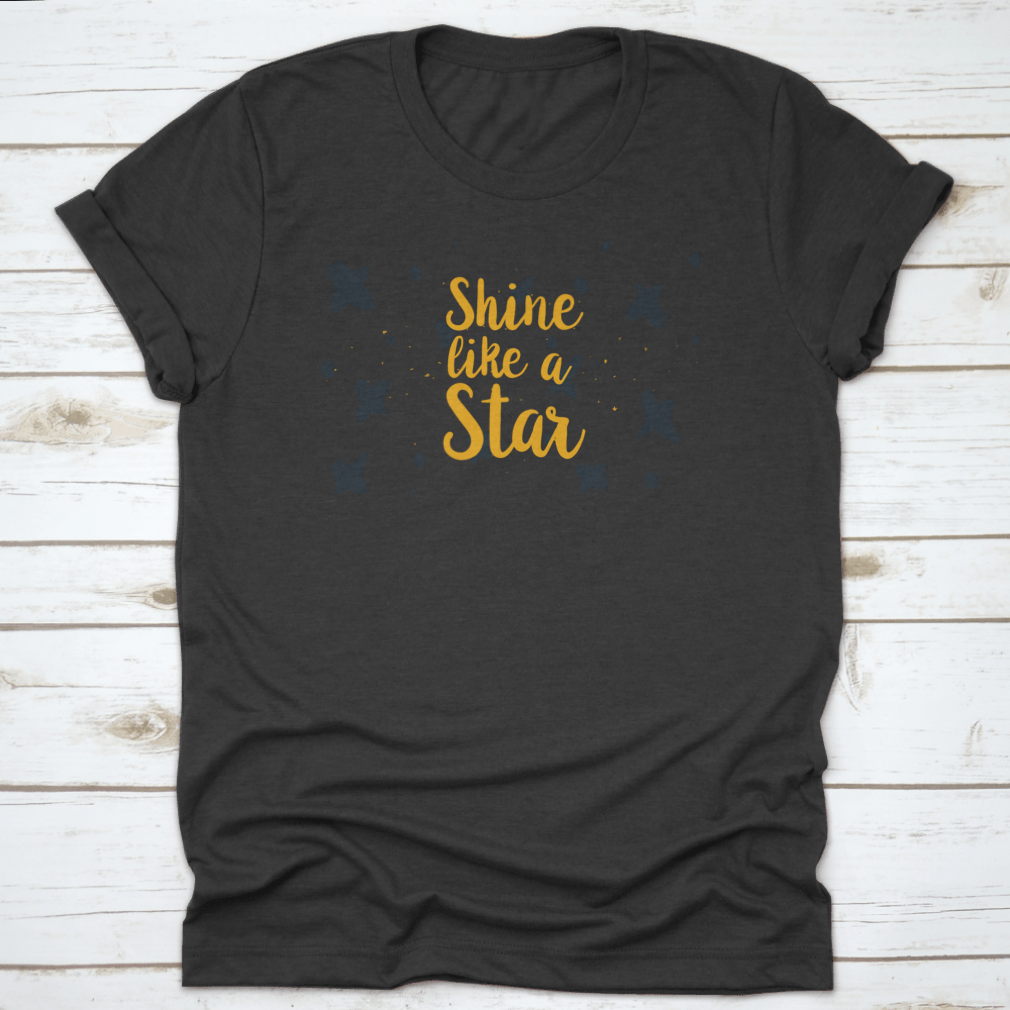 Shine Like A Star Inspirational Greeting Card featuring a motivational inscription on a soft cotton background.