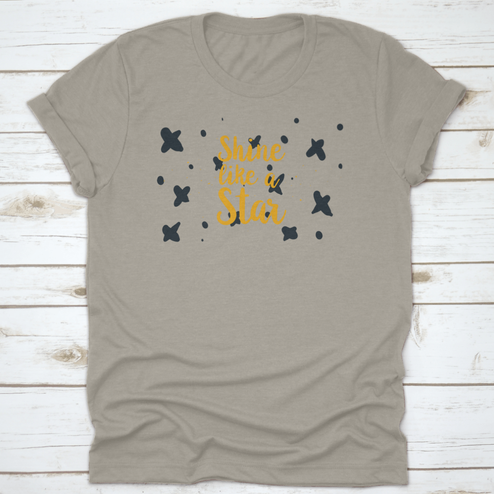 Shine Like A Star Inspirational Greeting Card featuring a motivational inscription on a soft cotton background.