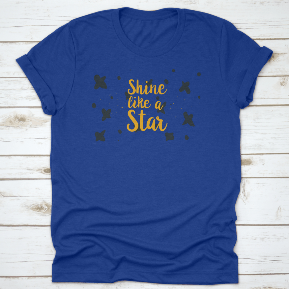 Shine Like A Star Inspirational Greeting Card featuring a motivational inscription on a soft cotton background.