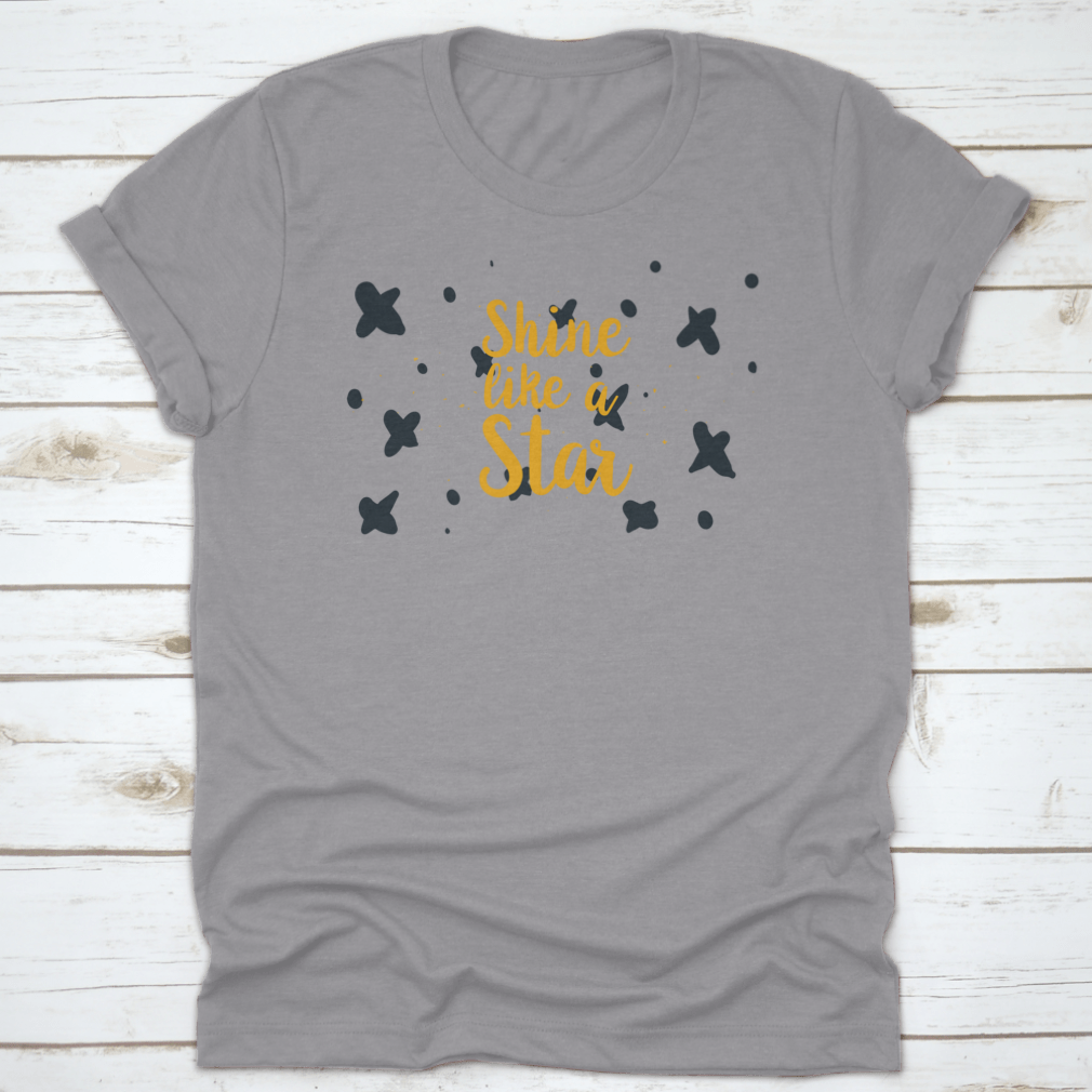 Shine Like A Star Inspirational Greeting Card featuring a motivational inscription on a soft cotton background.