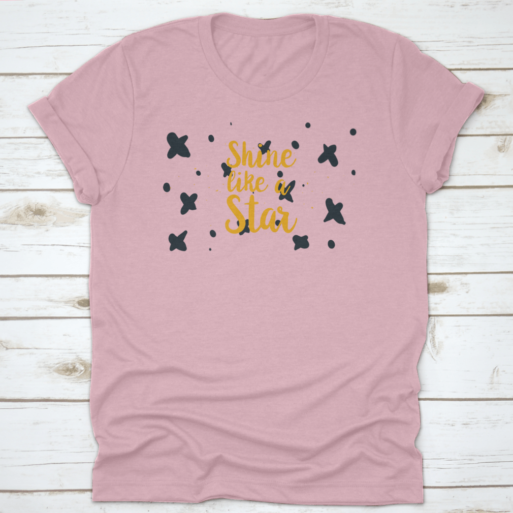 Shine Like A Star Inspirational Greeting Card featuring a motivational inscription on a soft cotton background.