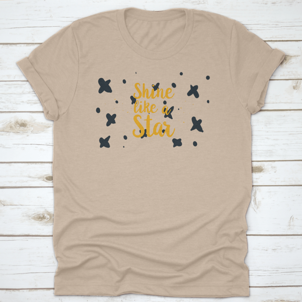 Shine Like A Star Inspirational Greeting Card featuring a motivational inscription on a soft cotton background.