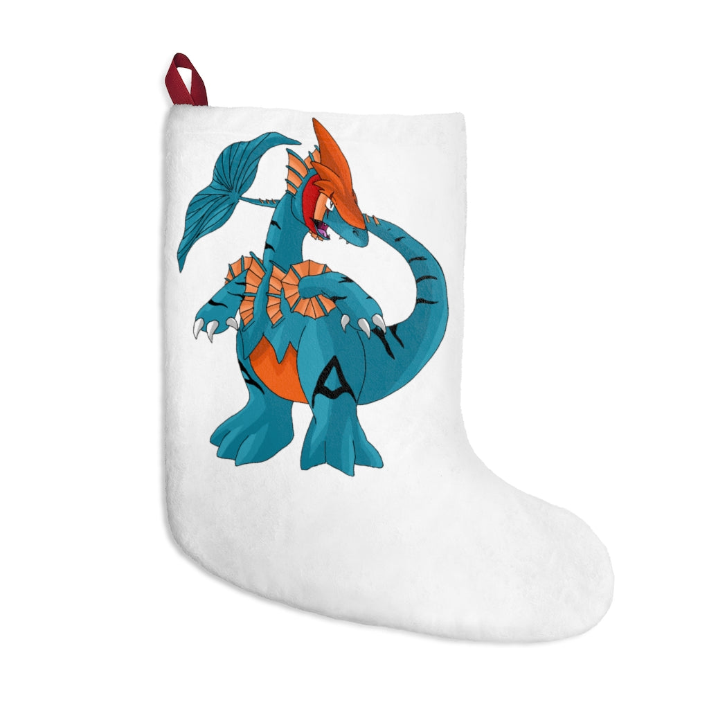 Shirei Christmas Stockings hanging by a fireplace, featuring custom prints and a festive design.