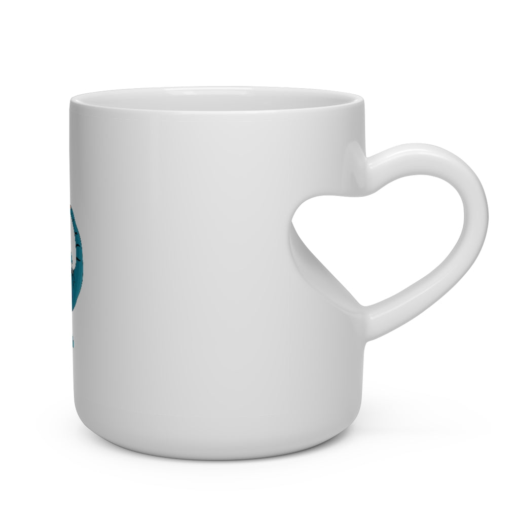 Shirei Heart Shape Mug, white ceramic with a heart-shaped handle, perfect for hot beverages.