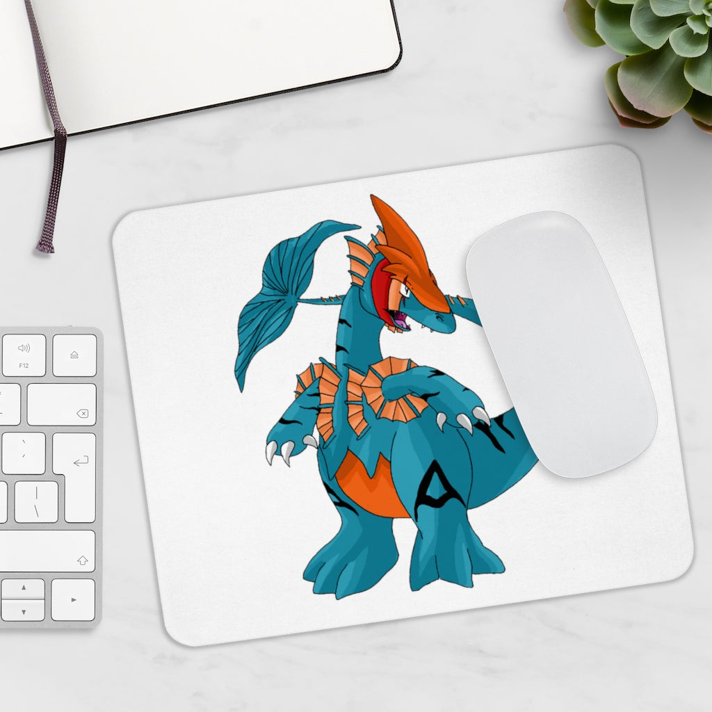 Shirei Mouse Pad featuring a vibrant full print design on a smooth neoprene surface, ideal for enhancing desk aesthetics.