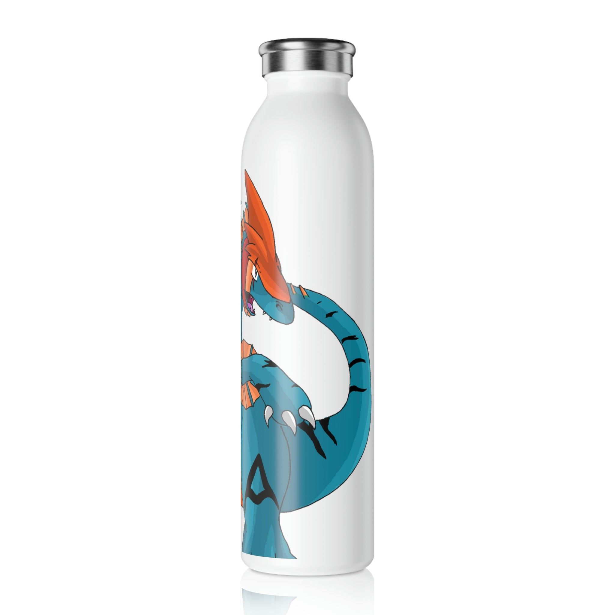 Shirei Slim Water Bottle in matte finish with stylish lid, showcasing personalized designs.