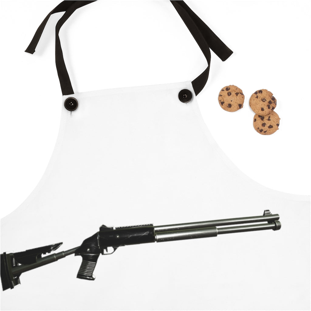 Stylish Shotgun Apron with black detachable twill straps and customizable print, perfect for cooking and outdoor activities.