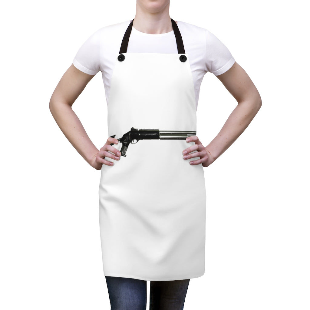 Stylish Shotgun Apron with black detachable twill straps and customizable print, perfect for cooking and outdoor activities.