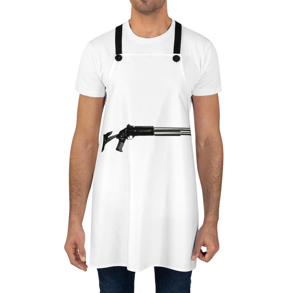 Stylish Shotgun Apron with black detachable twill straps and customizable print, perfect for cooking and outdoor activities.