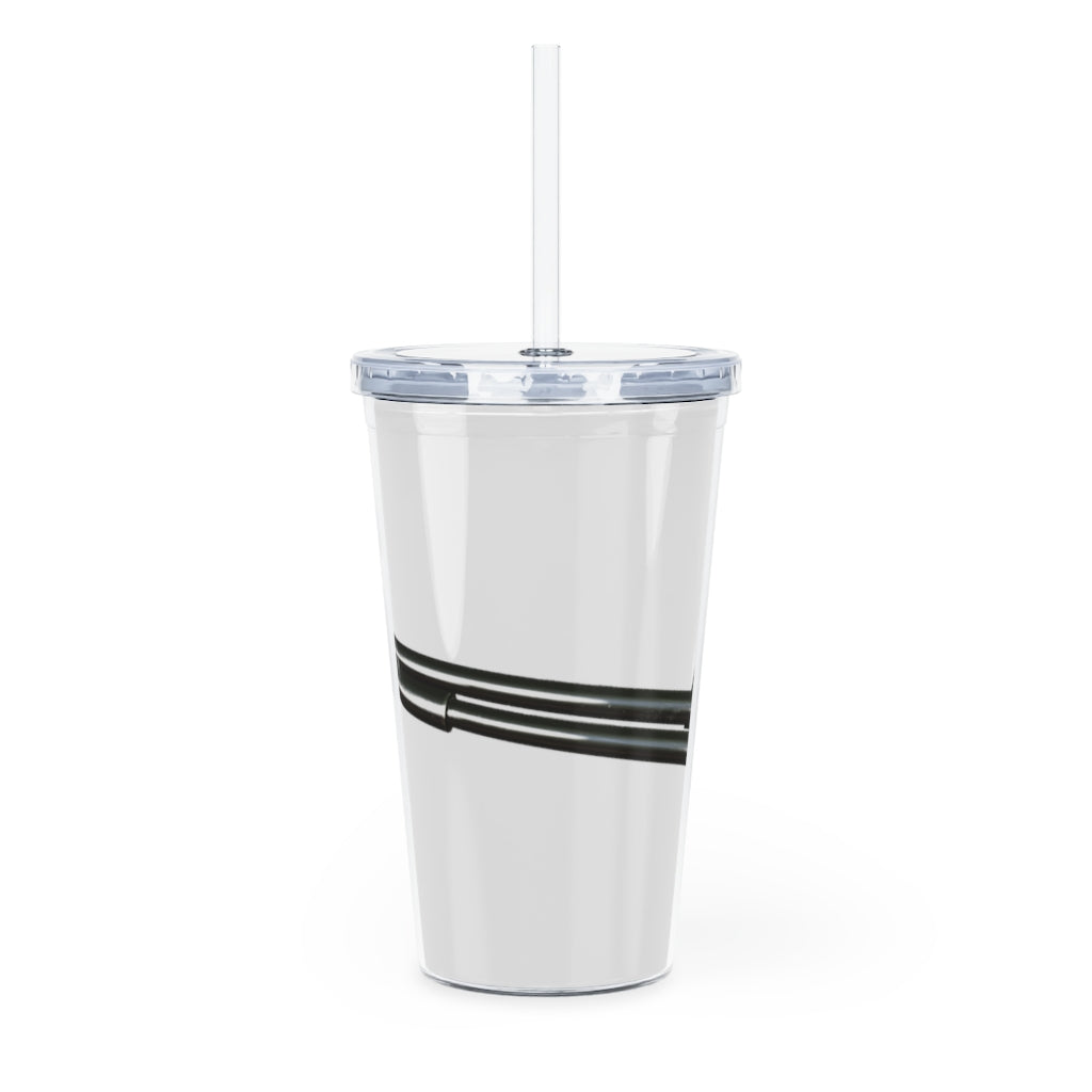 Shotgun Plastic Tumbler with Straw, featuring a customizable design and double wall insulation, perfect for parties and gatherings.