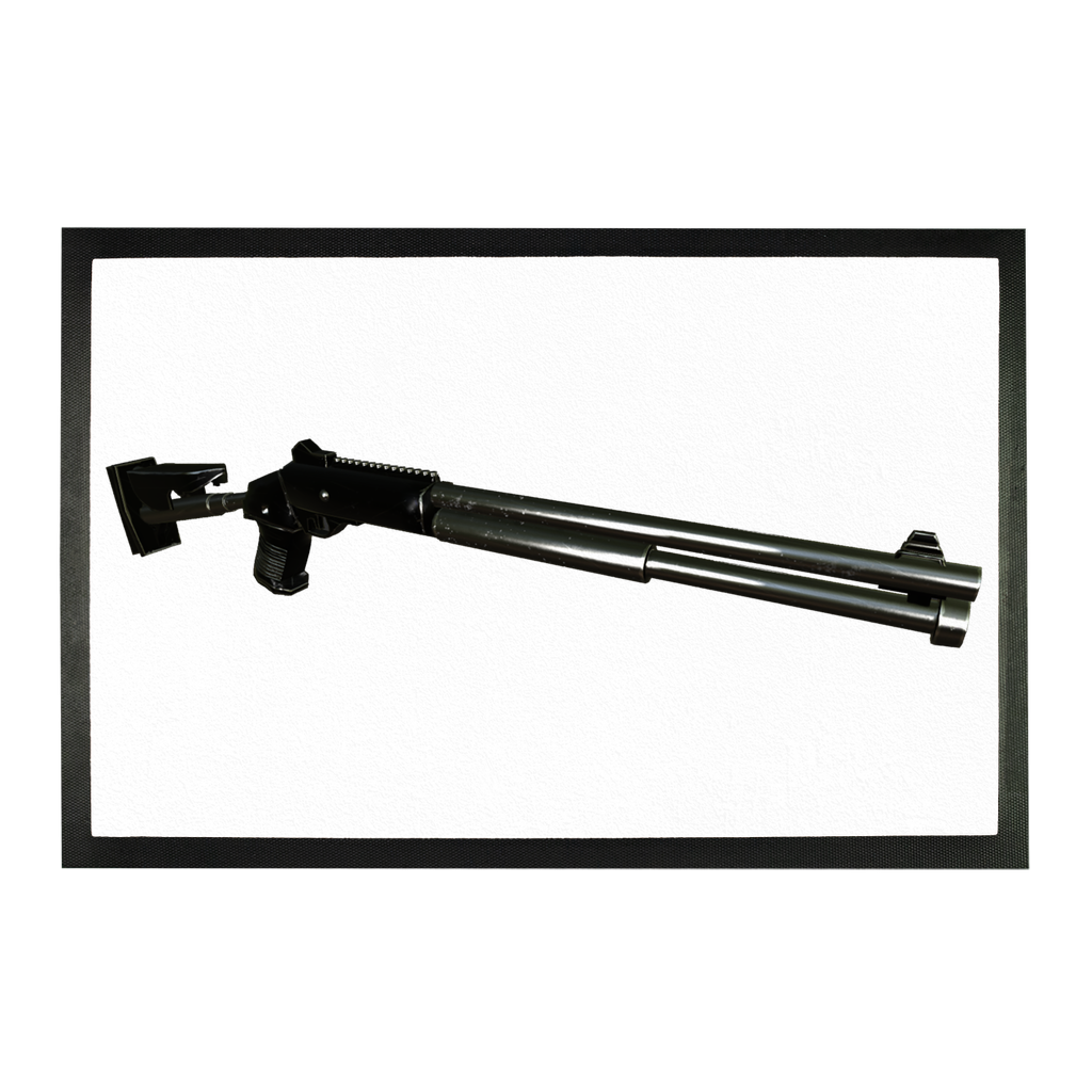 Shotgun Sublimation Doormat featuring a customizable design area, made of durable rubber with a polyester patch panel.