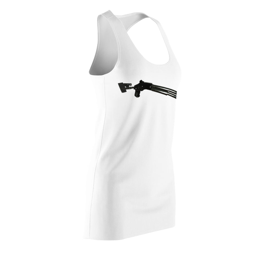 A stylish Shotgun Women's Cut & Sew Racerback Dress featuring a feminine silhouette and sporty racerback design, perfect for casual outings.