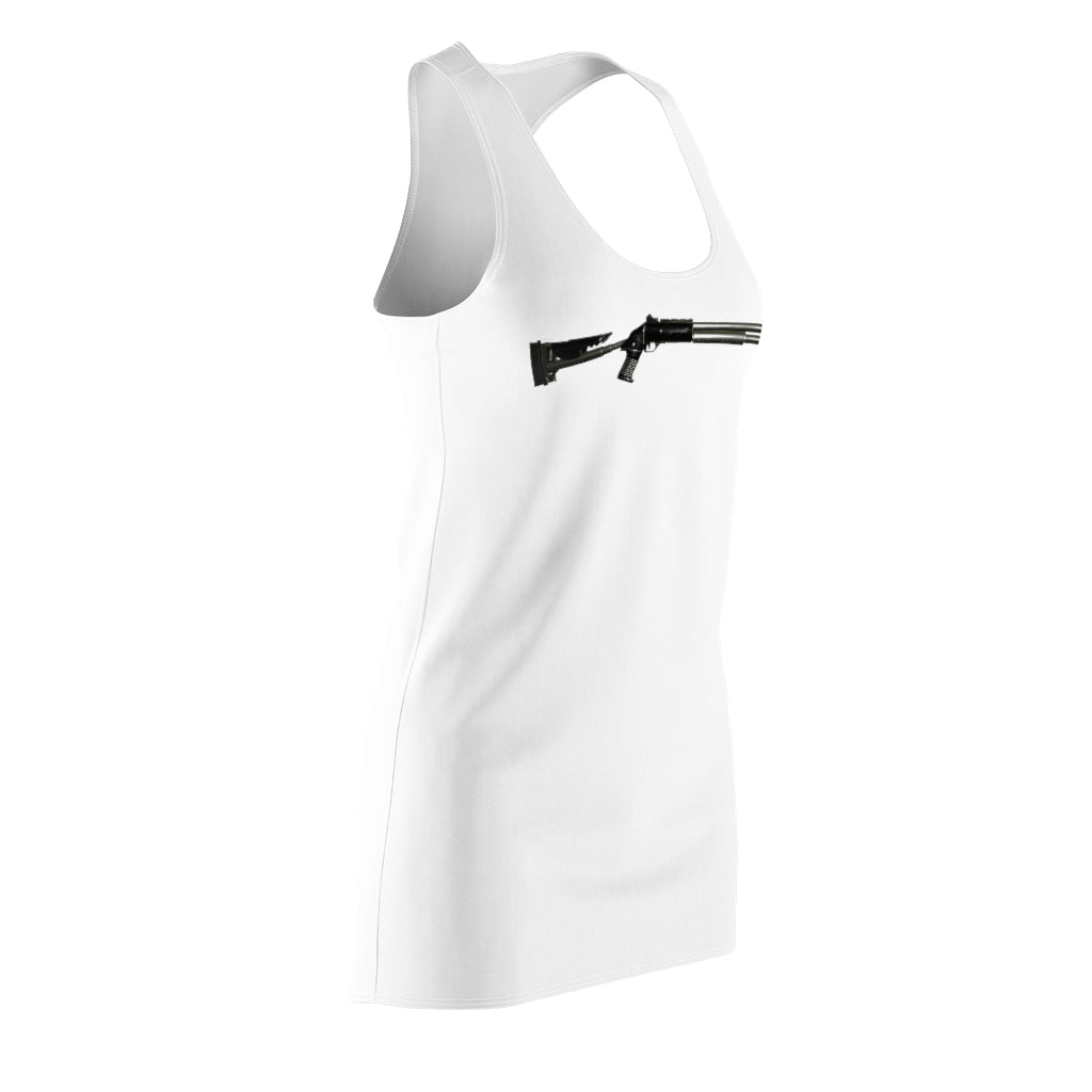 A stylish Shotgun Women's Cut & Sew Racerback Dress showcasing a feminine fit and sporty design, perfect for casual outings.
