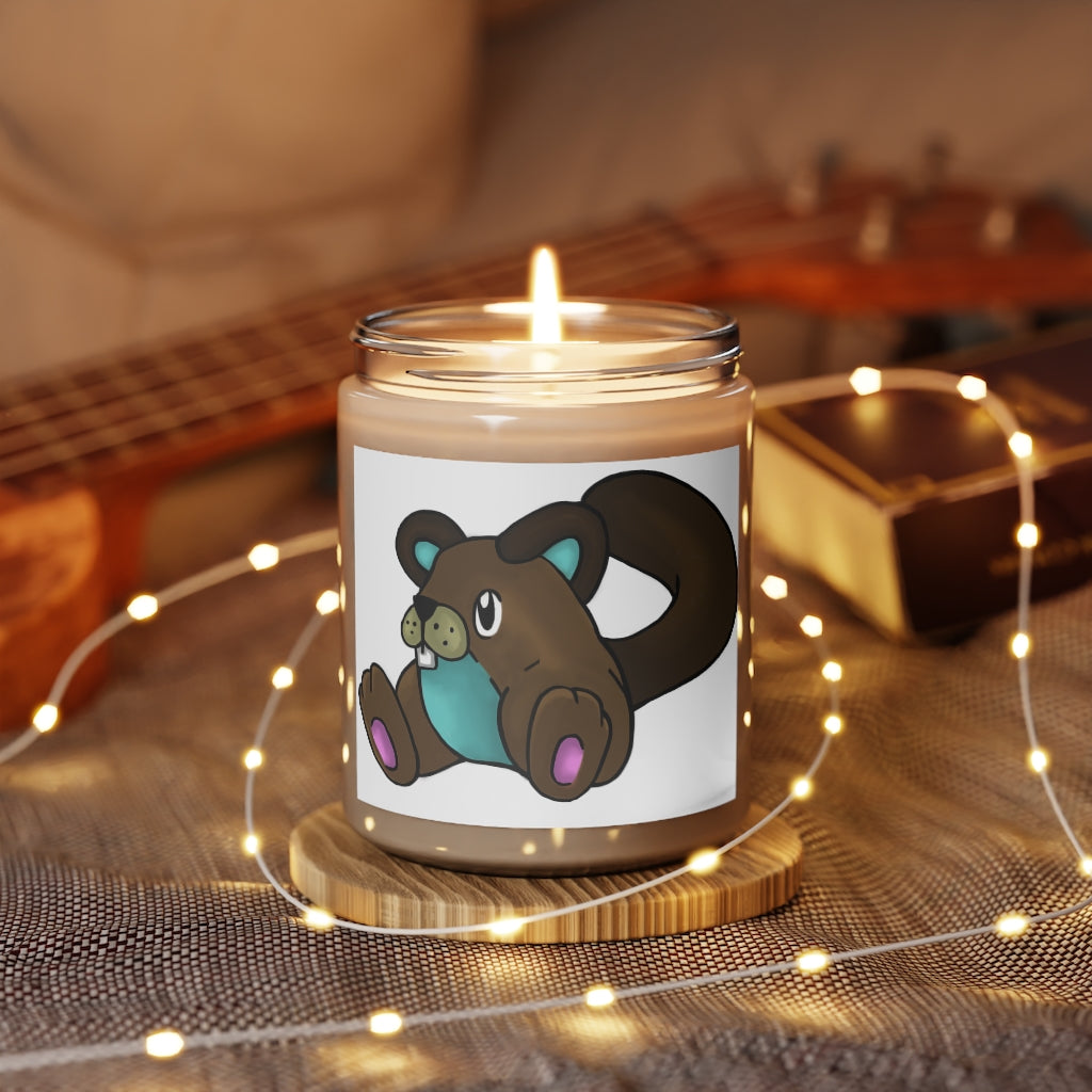 Showchu Scented Candle in a glass container, featuring a warm Cinnamon Stick and Vanilla fragrance, hand-poured from vegan soy coconut wax.