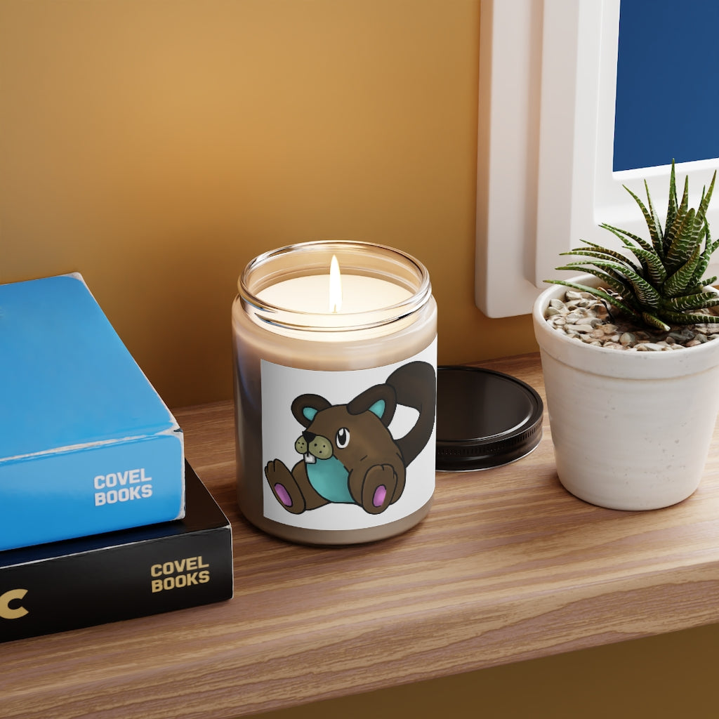 Showchu Scented Candle in a glass container, featuring a warm Cinnamon Stick and Vanilla fragrance, hand-poured from vegan soy coconut wax.