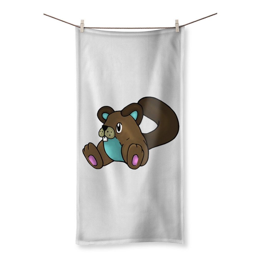 Showchu Sublimation All Over Towel featuring vibrant prints on polyester front and soft cotton back, available in various sizes.