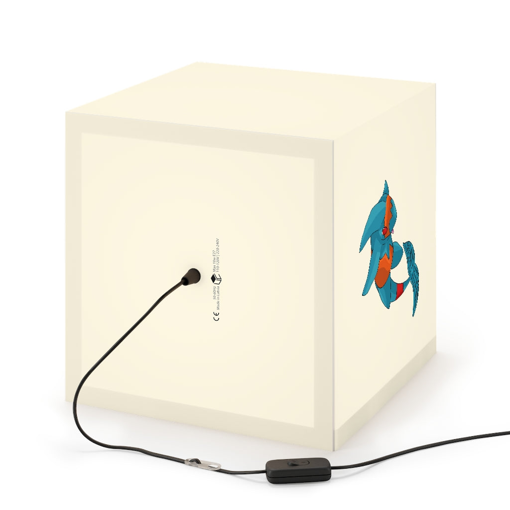 A stylish Shrei Personalized Lamp in a cube shape, showcasing its unique design and soft glow, perfect for home or shop decor.