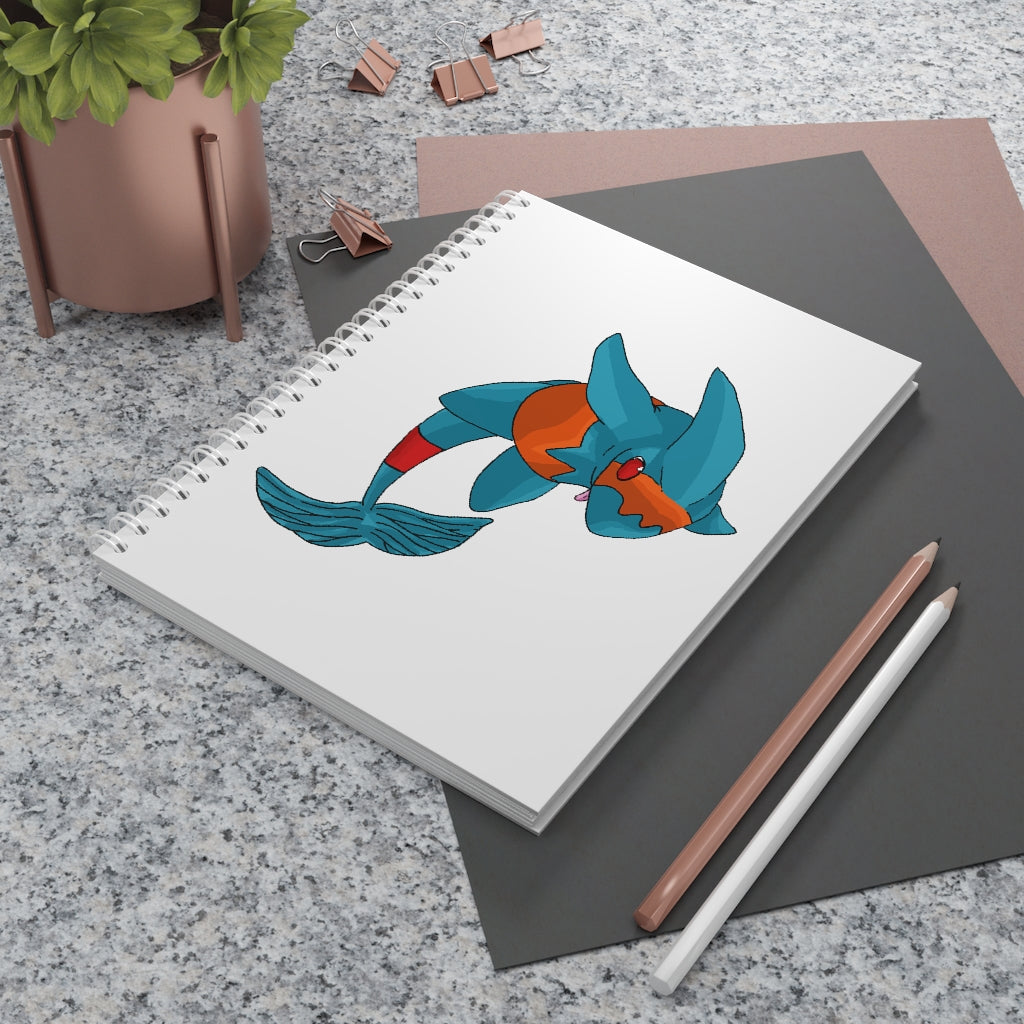 Shrei Spiral Notebook with customizable covers and wide-ruled pages, featuring a semi-gloss laminated finish.