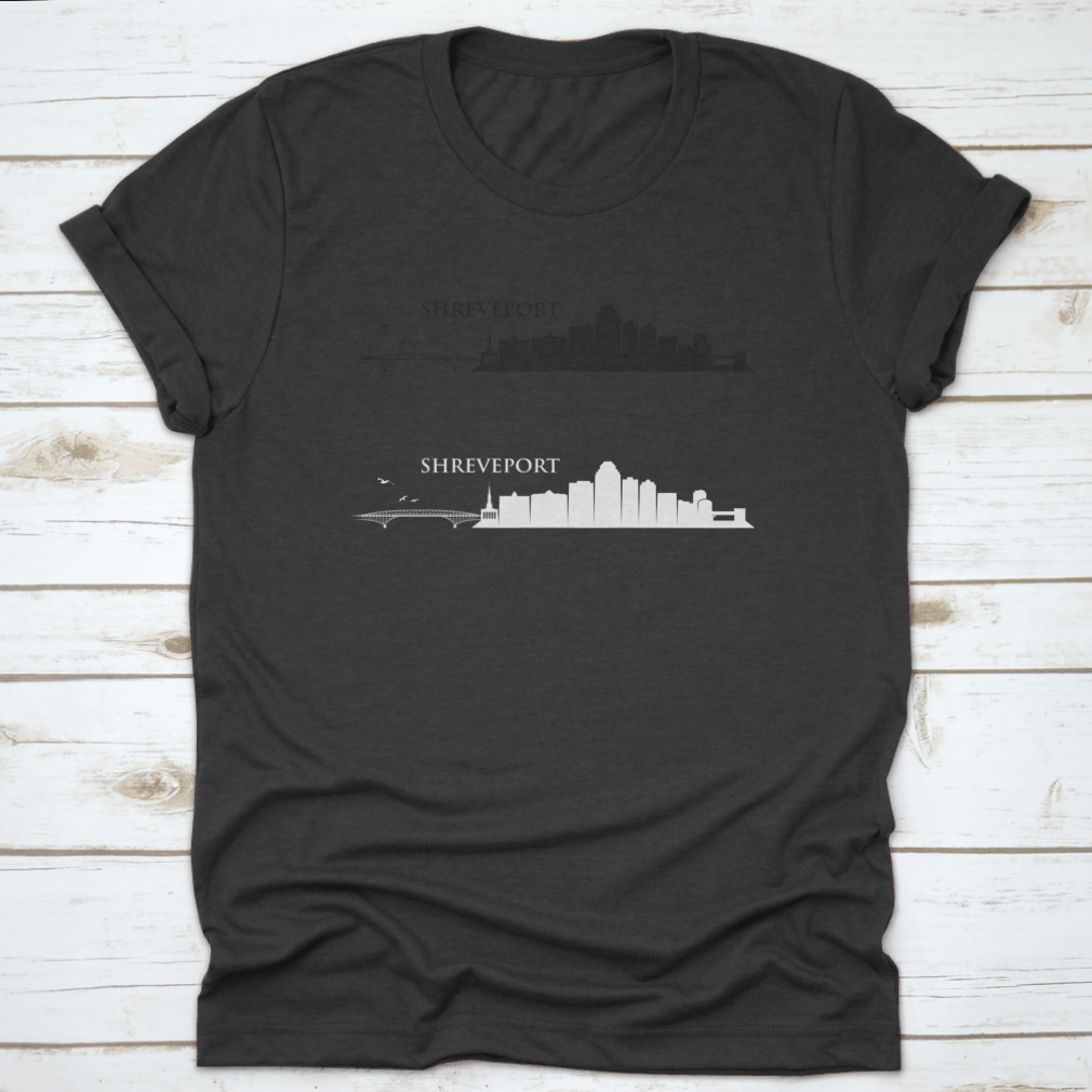 Vector illustration of the Shreveport Skyline showcasing iconic buildings and structures in Louisiana, USA.