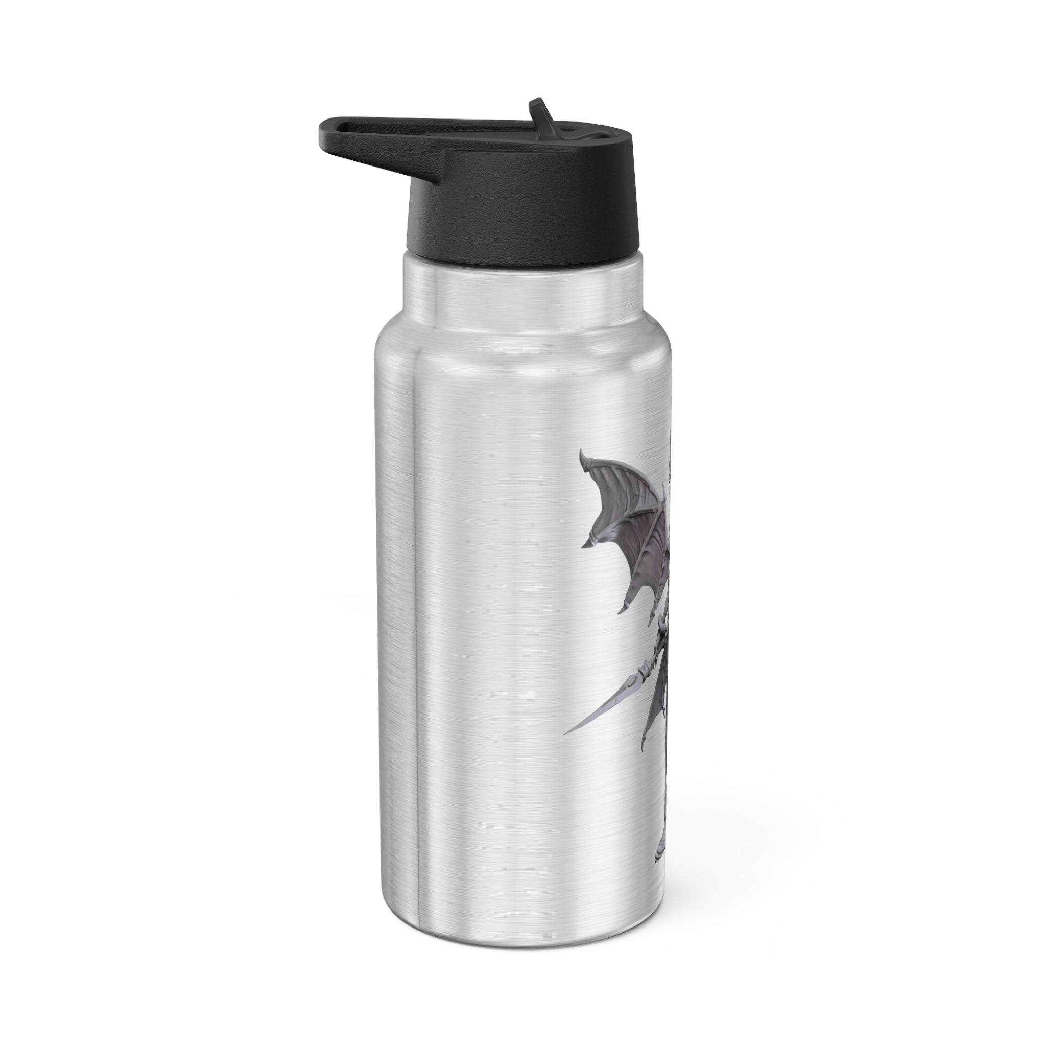 Silvanny Gator Tumbler, 32oz, made of stainless steel with a black cap and included straw, showcasing a customizable design.
