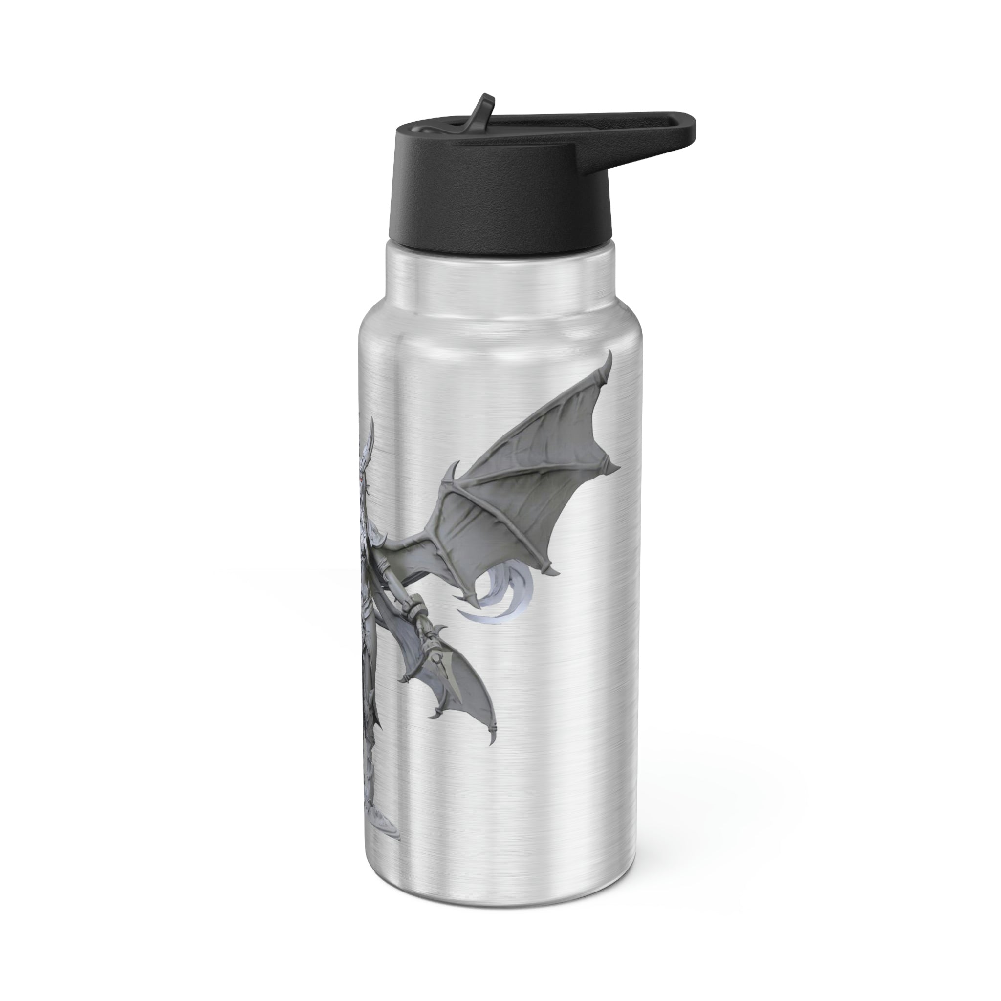 Silvanny Gator Tumbler, 32oz, made of stainless steel with a black cap and included straw, showcasing a customizable design.