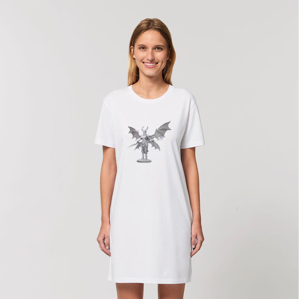 Silvanny Organic T-Shirt Dress made from 100% organic cotton, showcasing its soft texture and stylish design.