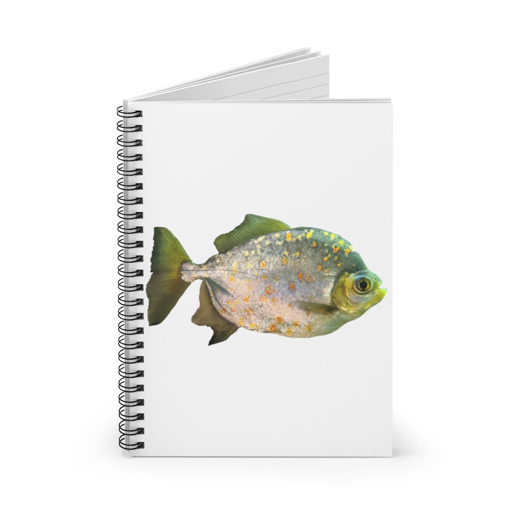 Silver and Spec Fish Spiral Notebook with ruled line pages and a colorful fish design on the cover.