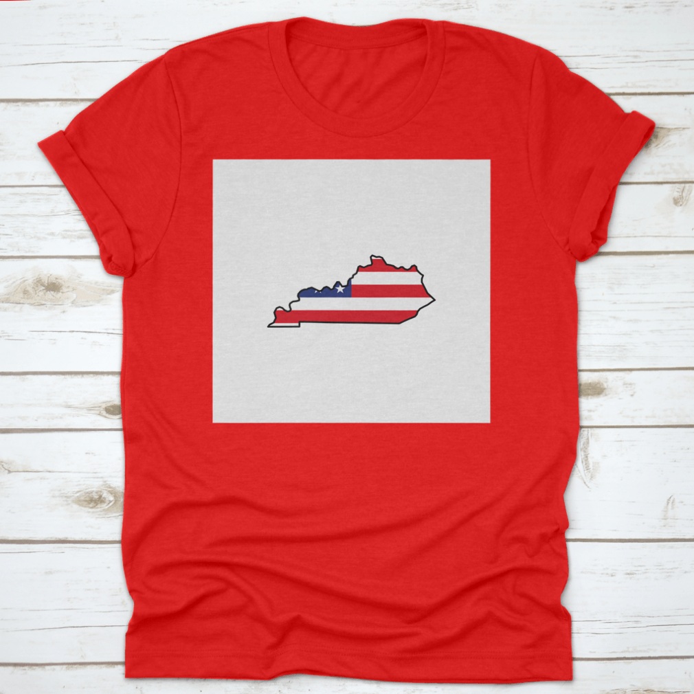 A detailed vector illustration of the Kentucky map featuring patriotic colors and design elements, suitable for various creative projects.