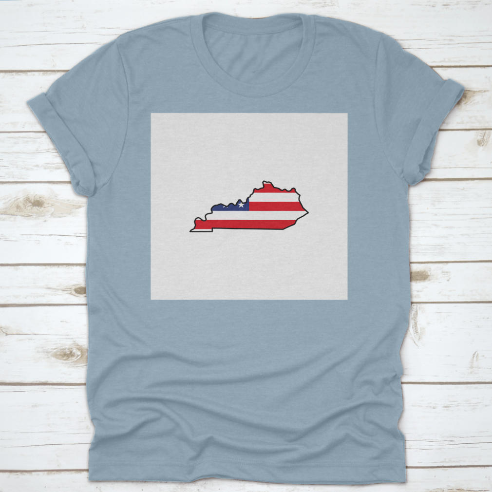 A detailed vector illustration of the Kentucky map featuring patriotic colors and design elements, suitable for various creative projects.