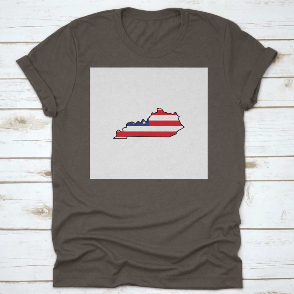 A detailed vector illustration of the Kentucky map featuring patriotic colors and design elements, suitable for various creative projects.