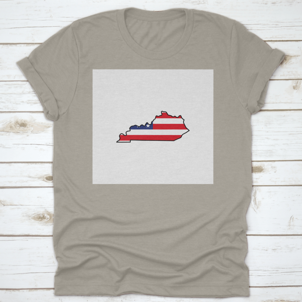 A detailed vector illustration of the Kentucky map featuring patriotic colors and design elements, suitable for various creative projects.