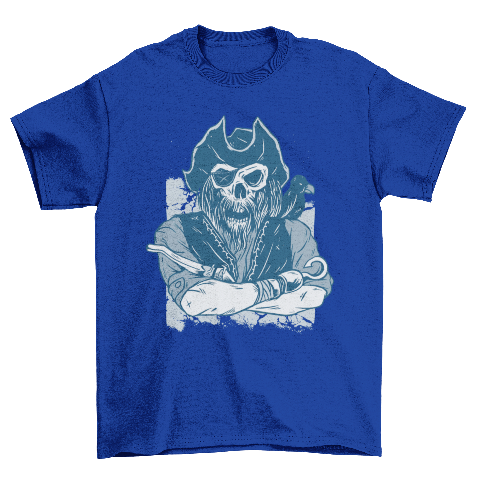Skeleton pirate t-shirt featuring a detailed illustration of a pirate's skeleton, perfect for casual wear and themed events.