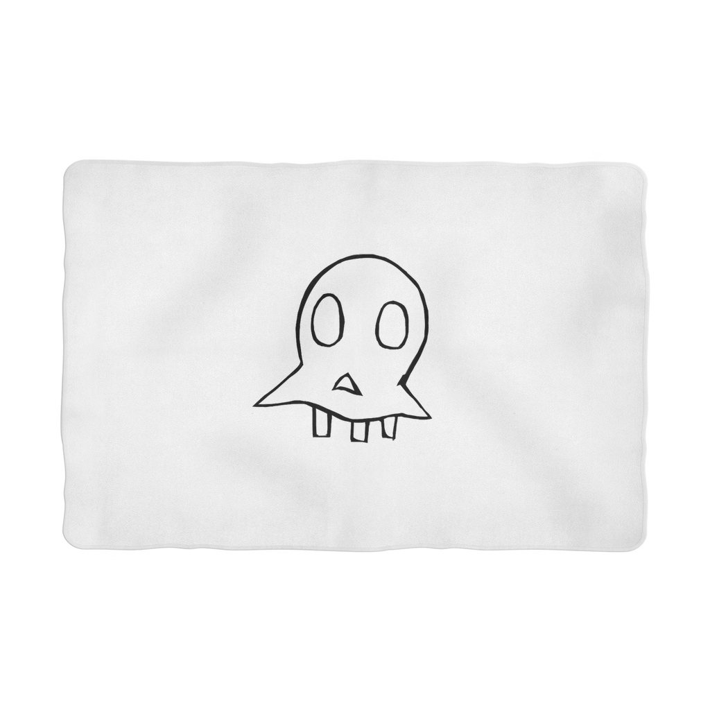 Skeleton Sublimation Pet Blanket made of soft 100% polyester polar fleece, featuring a unique skeleton design, perfect for pet comfort and protection.