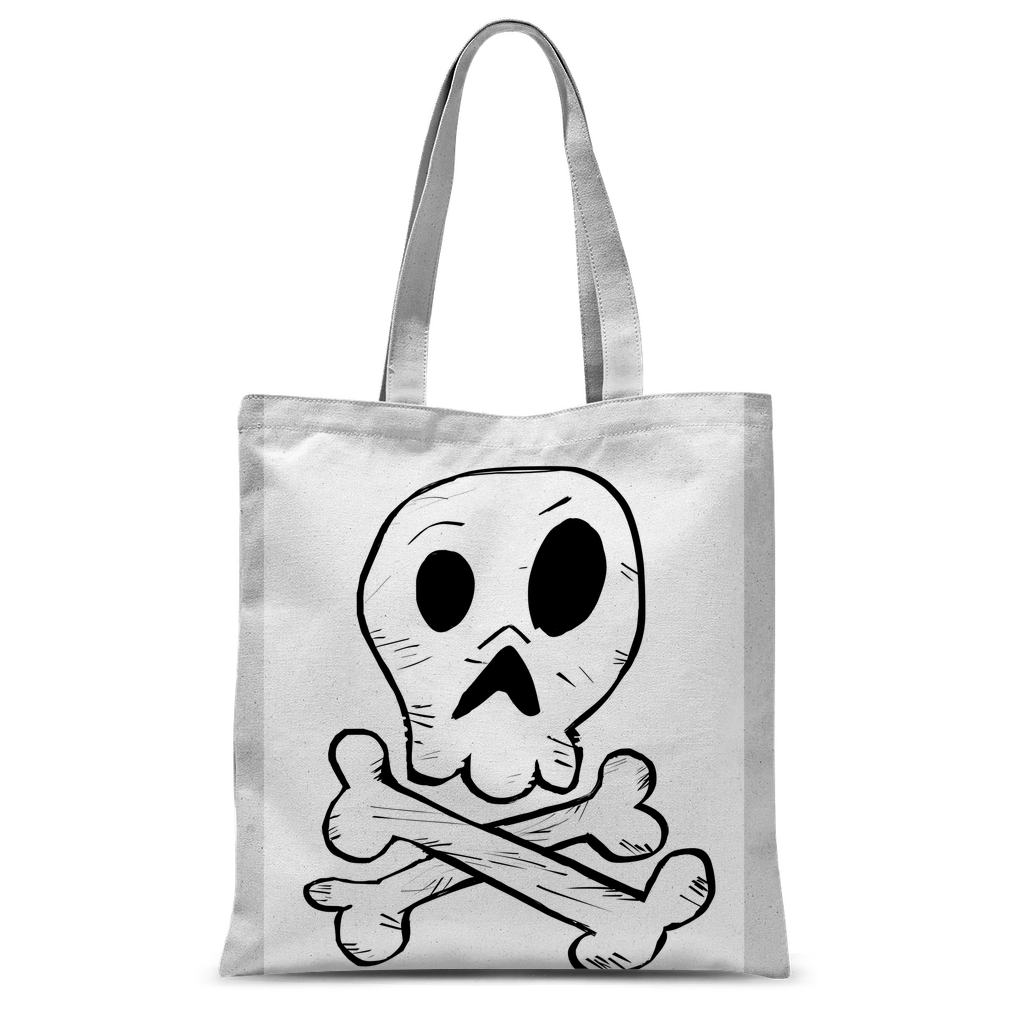 Skull and Cross Bones Classic Sublimation Tote Bag featuring a unique design, spacious interior, and comfortable handles.